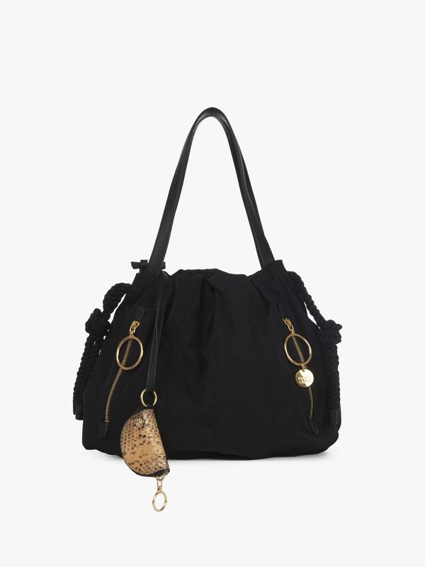 Chloé Bandolera Mujer Flo Negras Nylon JOAQ64931